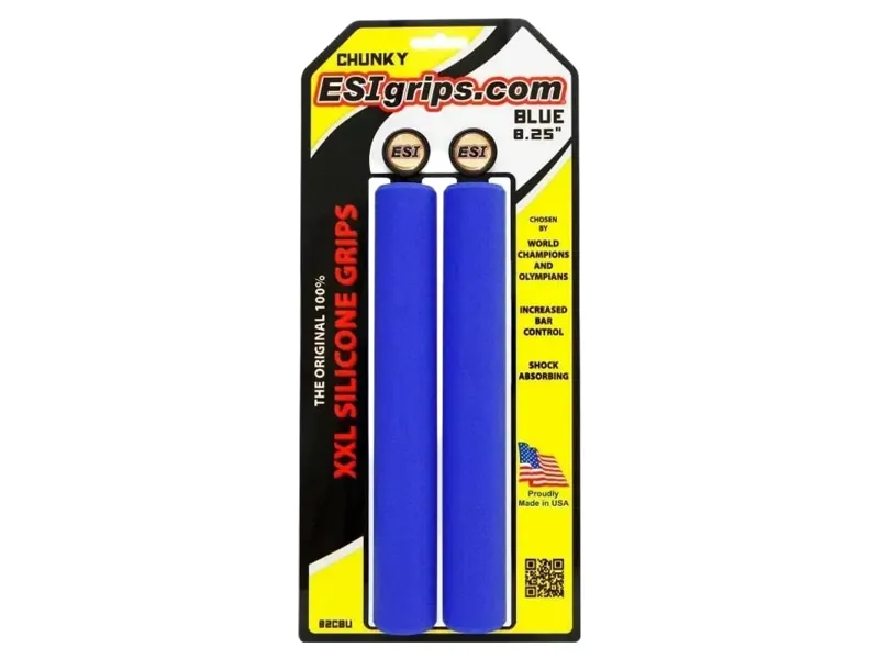 ESI Grips XXL 8.35 Chunky Silicone Handlebar Grips 203mm in Blue
