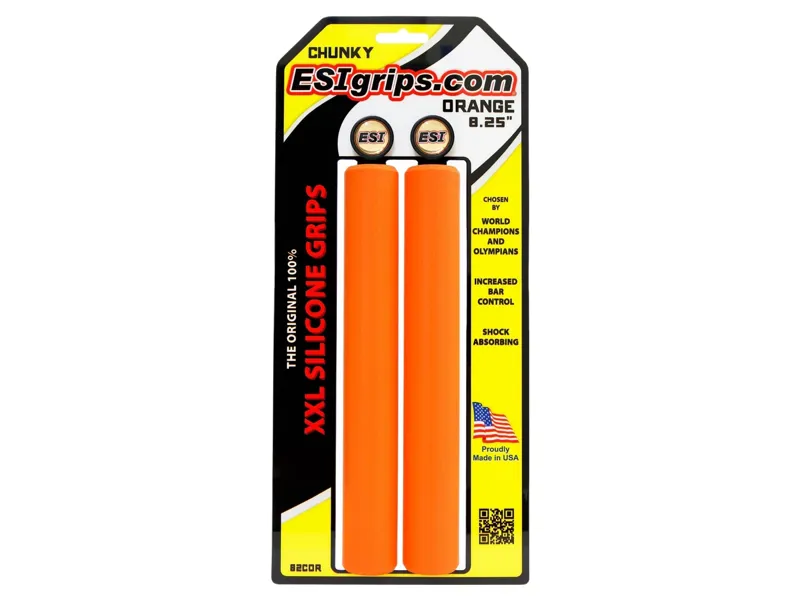 ESI Grips XXL 8.35 Chunky Silicone Handlebar Grips 203mm in Orange