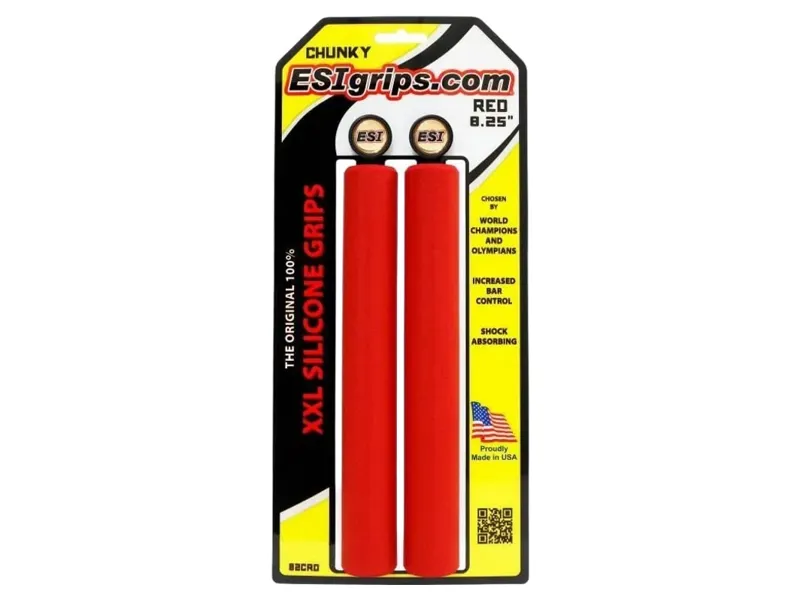 ESI Grips XXL 8.35 Chunky Silicone Handlebar Grips 203mm in Red