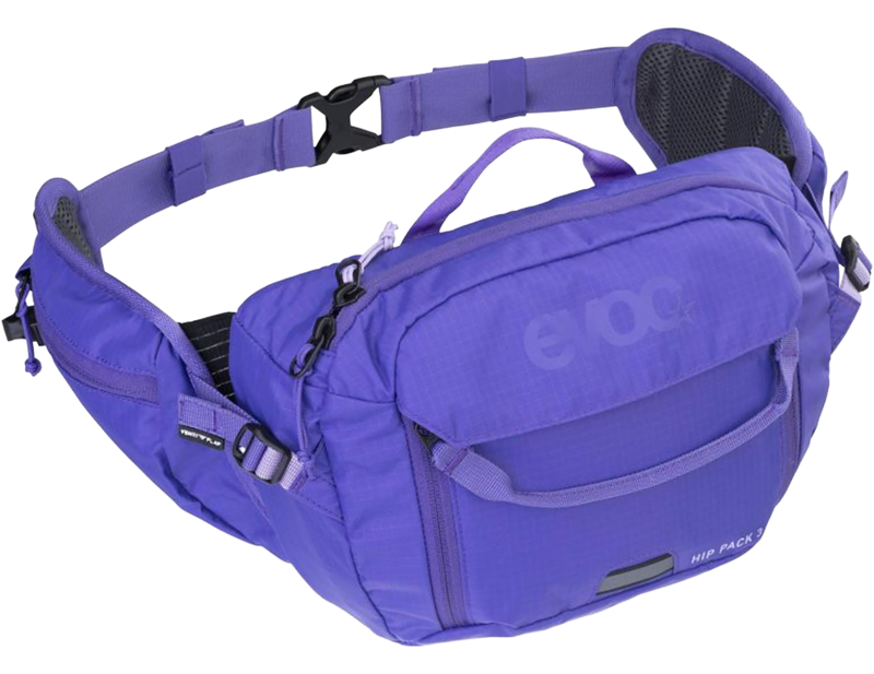 Balfes Bikes Evoc Hip Pack 3L + Hydration Bladder 1.5L in Violet | Free postage over £30, £10 off first order, price match & 0% finance.