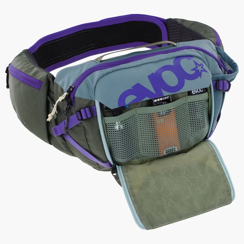 Evoc Hip Pack Pro 3L Hip Pack in Steel - Violet - Dark Olive-1