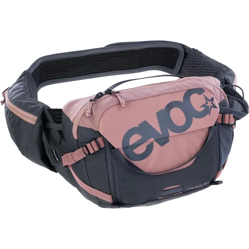 Evoc Hip Pack Pro Hydration Pack 3L + 1.5L Bladder in Dusty Pink/Carbon Grey