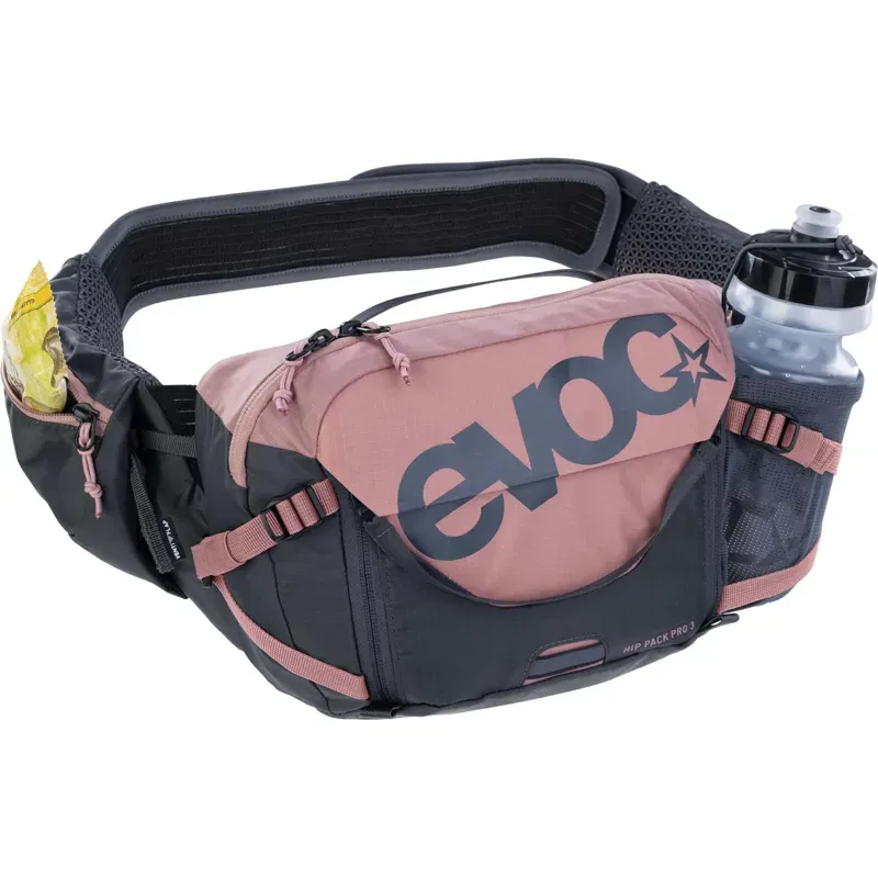 Evoc Hip Pack Pro Hydration Pack 3L + 1.5L Bladder in Dusty Pink/Carbon Grey-3