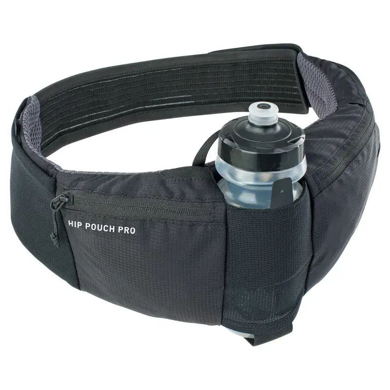 Balfes Bikes Evoc Hip Pouch Pro 1l + Drink Bottle 0.55L in Black | Free postage over £30, £10 off first order, price match & 0% finance.