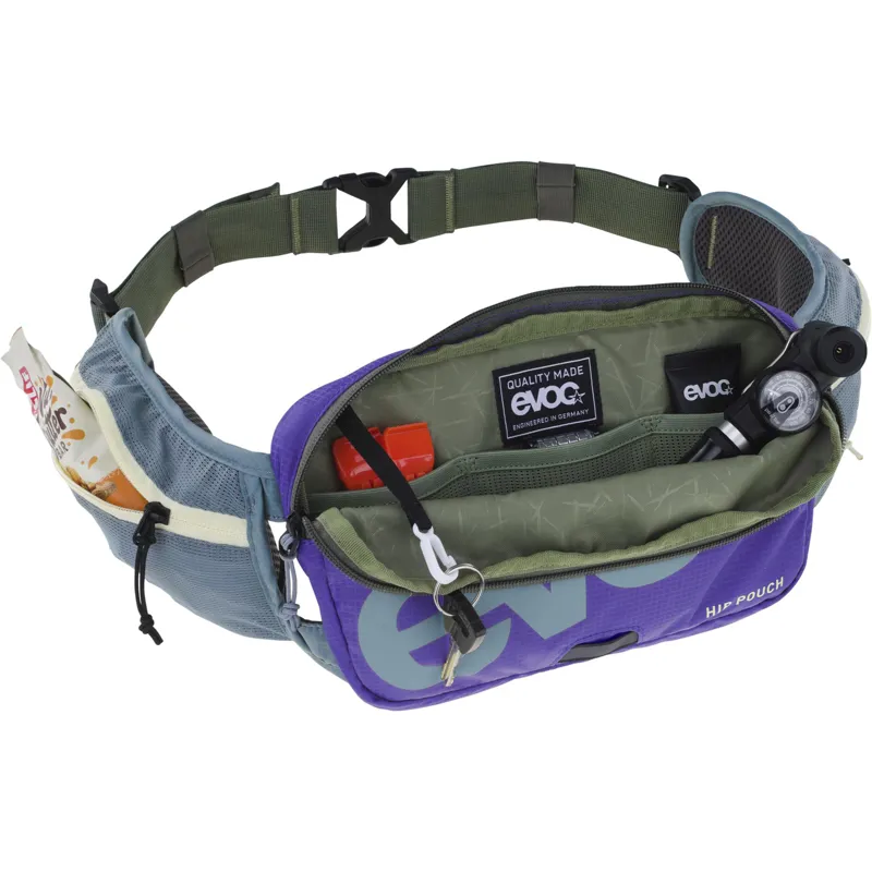 Evoc Hip Pouch 1L in Steel / Violet / Dark Olive-2