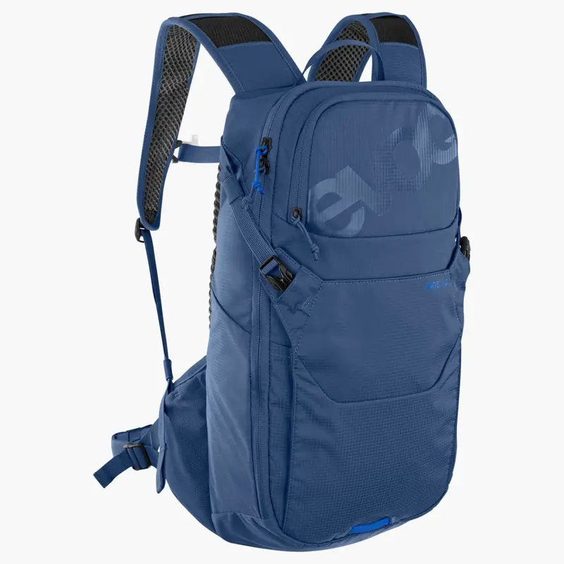 Balfes Bikes Evoc Ride Performance Hydration Backpack 12L + 2L Bladder in Blue Denim | Free postage over £30, £10 off first order, price match & 0% finance.