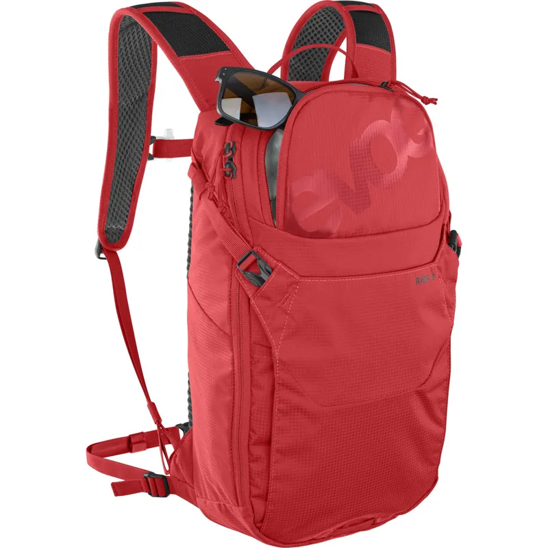 Evoc Ride Performance Backpack 8L + 2L Bladder in True Red-2