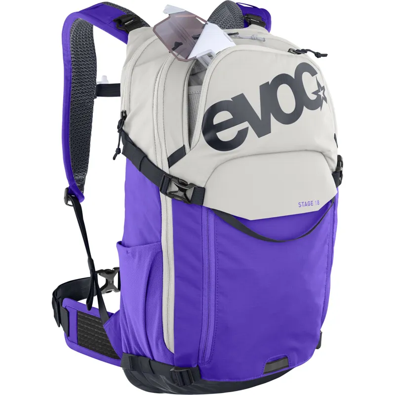 Evoc Stage 18L Performance Backpack in Sand/Violet-2