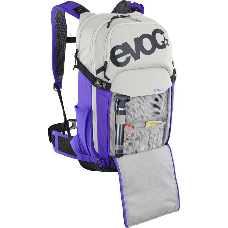 Evoc Stage 18L Performance Backpack in Sand/Violet-4