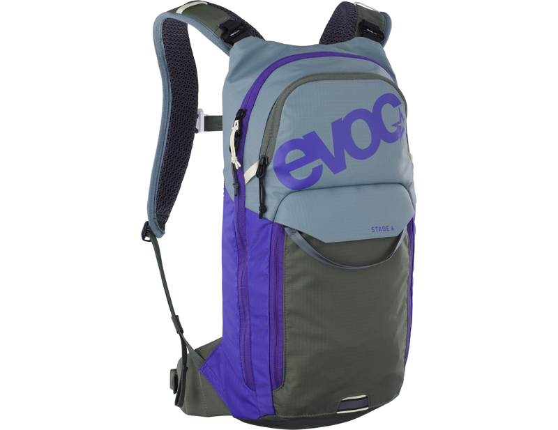 Evoc Stage 6L Performance Backpack + 2L Hydration Bladder in Steel Violet Dark Olive