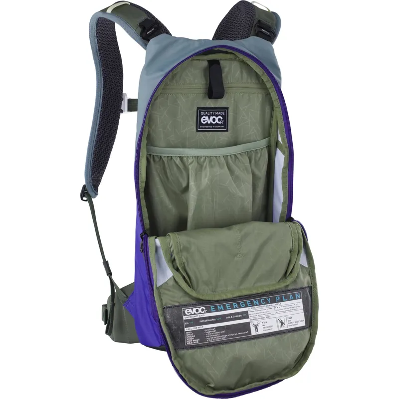 Evoc Stage 6L Performance Backpack in Steel/Violet/Dark Olive-4