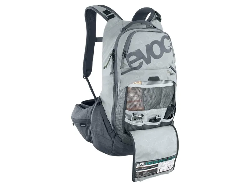 Evoc Trail Pro Protector Backpack 16L L/XL 2023 in Stone/Carbon Grey-6