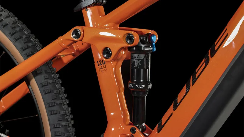 Cube Stereo Hybrid 120 Race 750 Electric Full Suspension Mountain Bike 2024 in Spark Orange-4