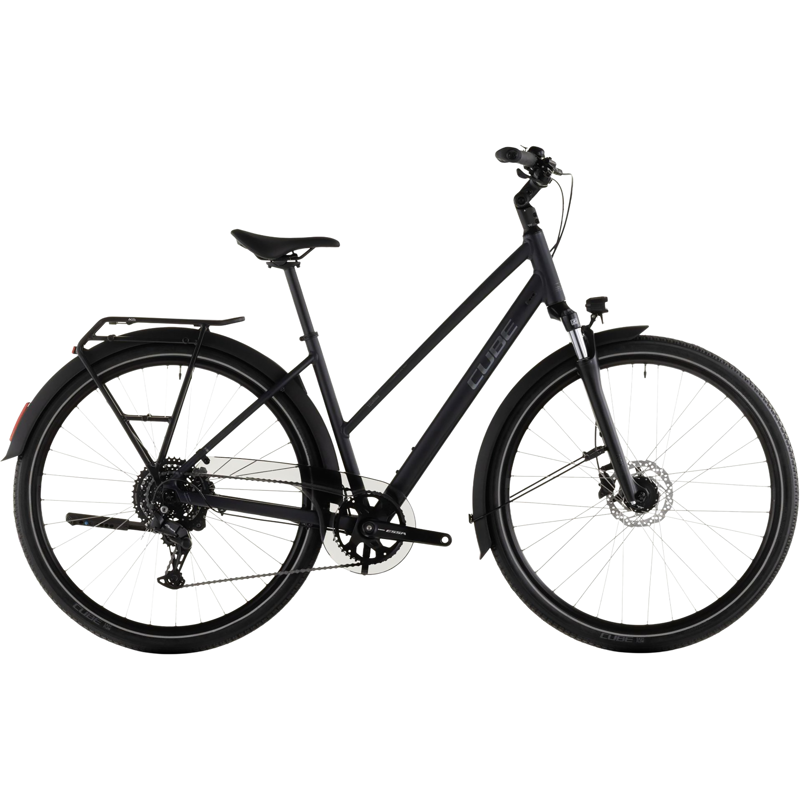 Balfes Bikes Cube Touring One Trapeze Hybrid Bike 2026 in Night/Chrome | Free postage over £30, £10 off first order, price match & 0% finance.