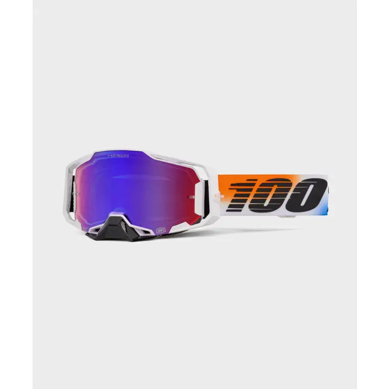 Balfes Bikes 100% Armega HiPER Goggles in United/Mirror Red/Blue Lens | Free postage over £30, £10 off first order, price match & 0% finance.