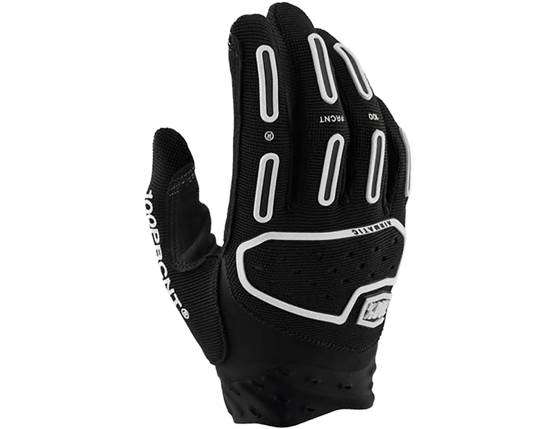 Balfes Bikes 100% Airmatic Youth Full Finger Gloves in Black | Free postage over £30, £10 off first order, price match & 0% finance.