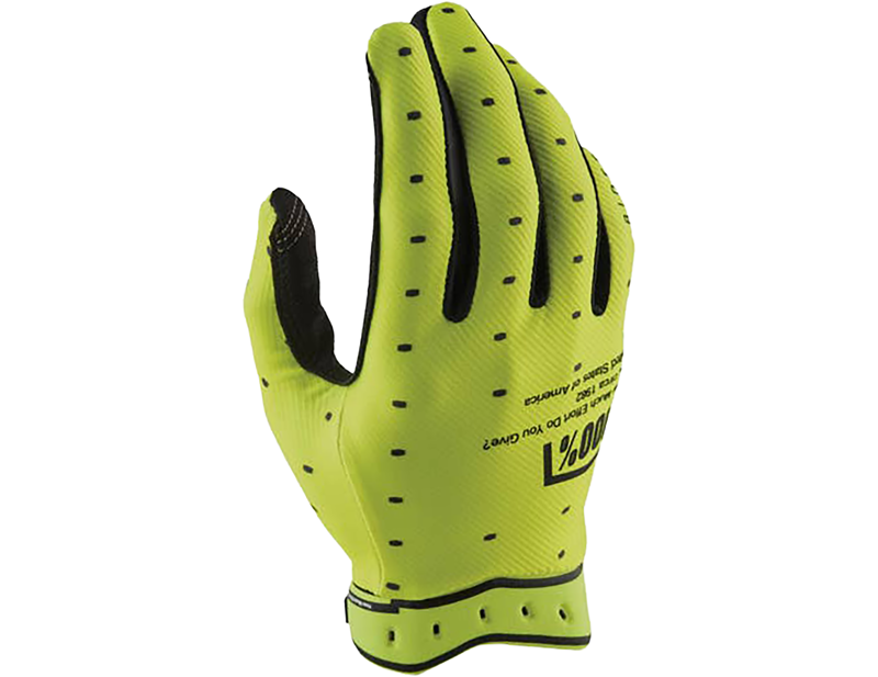 Balfes Bikes 100% Ridefit Full Finger Gloves in Flo Yellow | Free postage over £30, £10 off first order, price match & 0% finance.