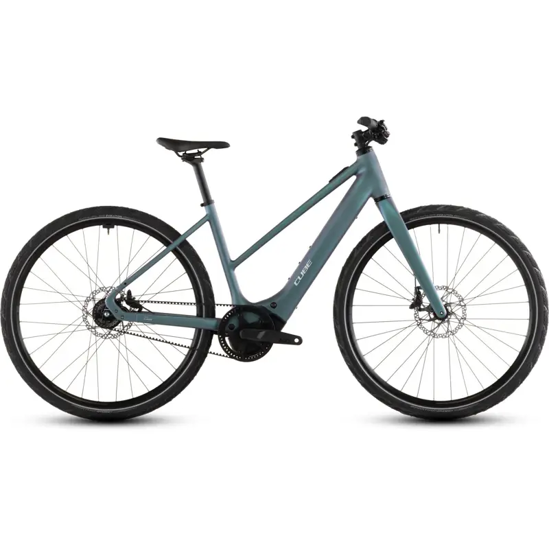 Balfes Bikes Cube Editor Hybrid SLT 400X Trapeze Electric Hybrid Bike 2026 In Smaragdgrey/Prism | Free postage over £30, £10 off first order, price match & 0% finance.