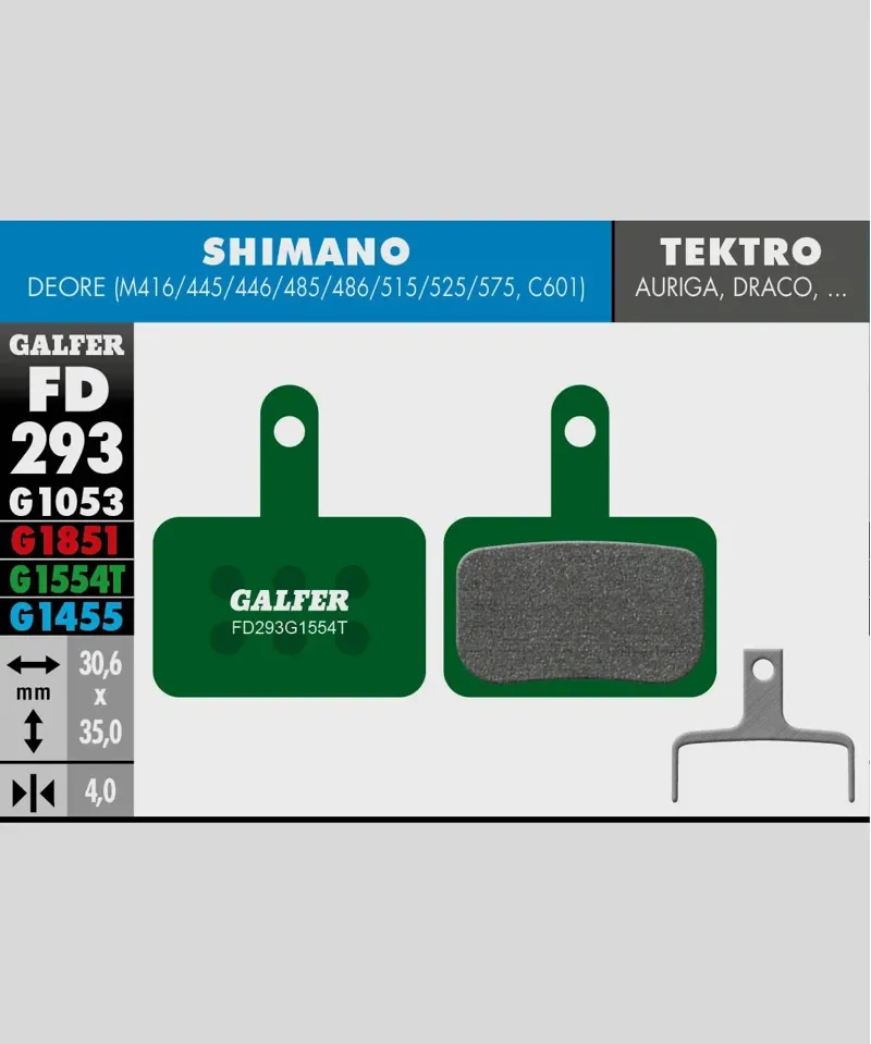 Galfer Pro Bike Disc Brake Pad Shimano Deore Tektro Auriga Draco in Green-1