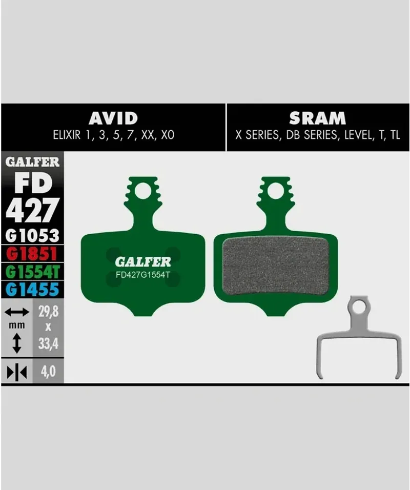 Galfer Pro Bike Disc Brake Pad Avid Elixir - SRAM XX-1