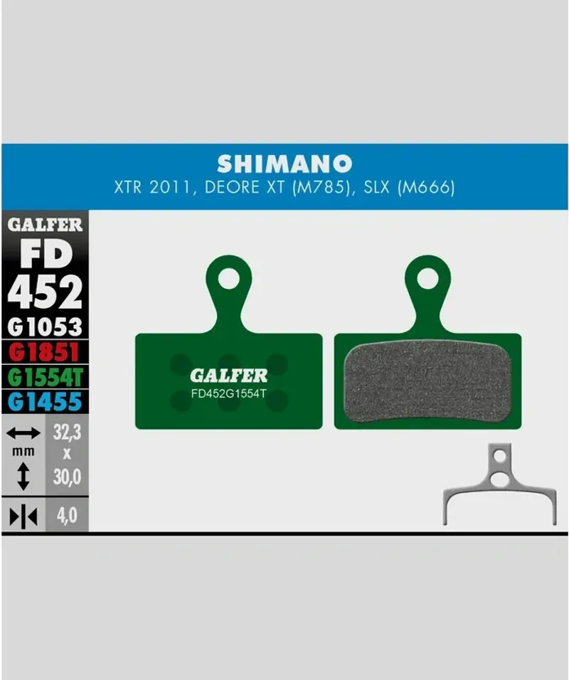 Galfer Pro Bike Disc Brake Pad Shimano XTR XT M785 SLX-1