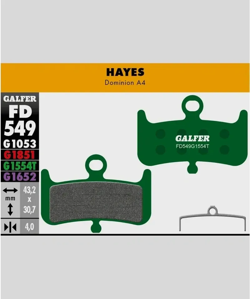 Galfer Pro Bike Disc Brake Pad Hayes Dominion A4-1