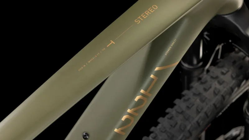 Cube Stereo One22 C:62 TM 29 Full Suspension Mountain Bike 2026 in Dusty Olive/Gold-2