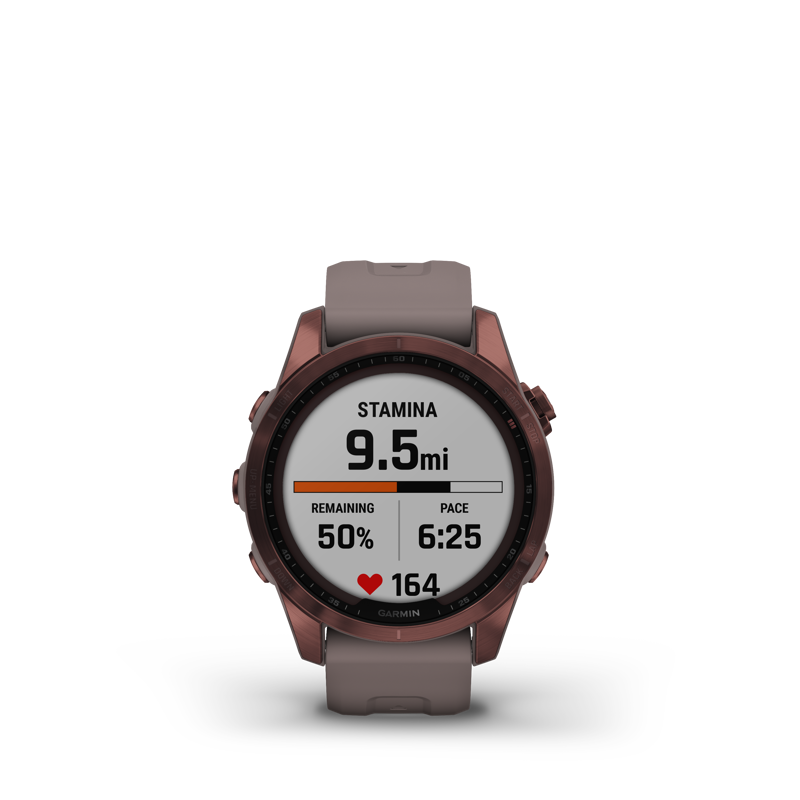Garmin fenix 7S Sapphire Solar Watch in Dark Bronze Ti w/Shale Gray Band-4