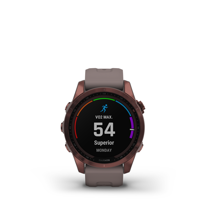 Garmin fenix 7S Sapphire Solar Watch in Dark Bronze Ti w/Shale Gray Band-5