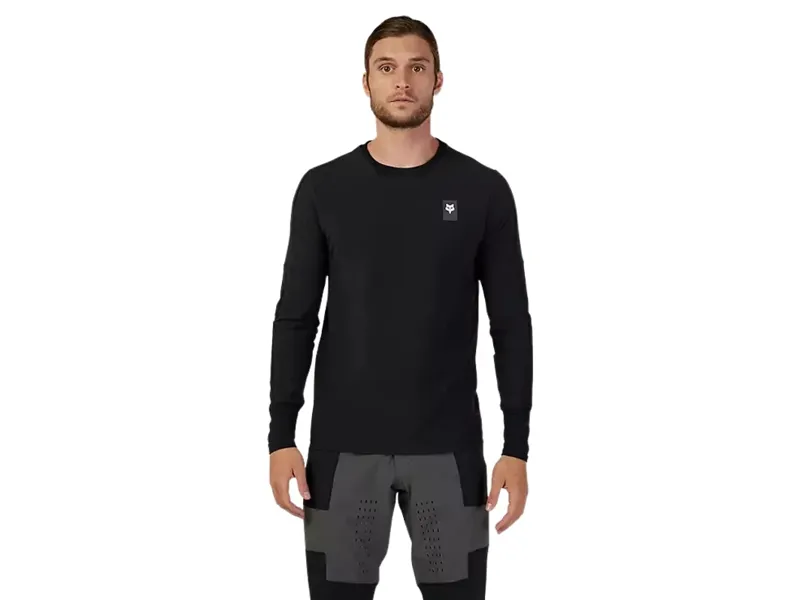 Fox Defend Thermal Long Sleeve Jersey in Black-1