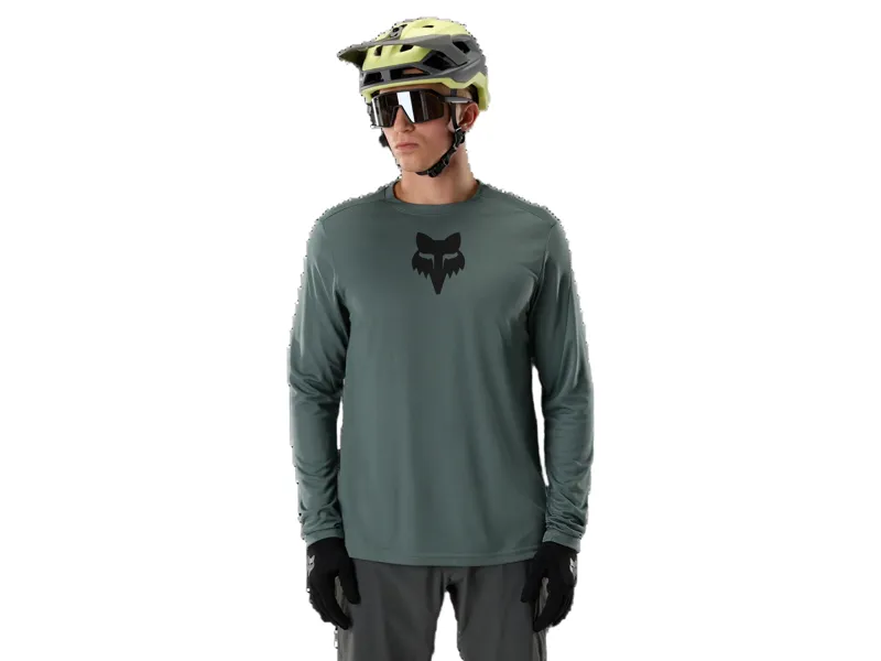 Fox Ranger Fox Head Long Sleeve Jersey in Sage-2