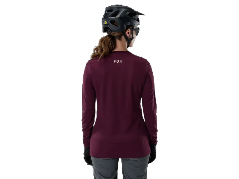 Fox Ranger Fox Head Long Sleeve Jersey Women's in Dark Maroon-3