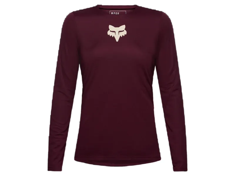 Fox Ranger Fox Head Long Sleeve Jersey Women's in Dark Maroon