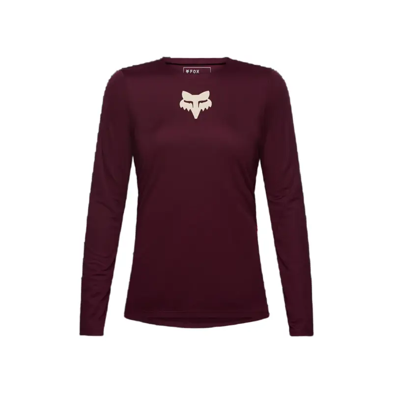 Balfes Bikes Fox Ranger Fox Head Long Sleeve Jersey Women's in Dark Maroon | Free postage over £30, £10 off first order, price match & 0% finance.