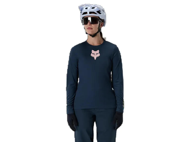 Fox Ranger Fox Head Womens Long Sleeve Jersey in Galaxy Blue-2