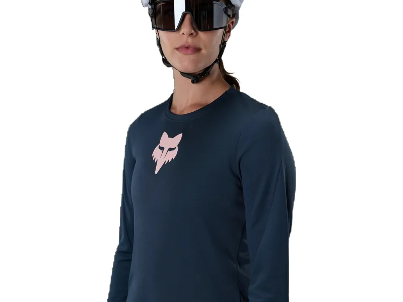 Fox Ranger Fox Head Womens Long Sleeve Jersey in Galaxy Blue-4