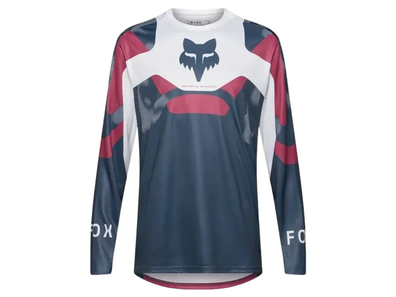 Fox Ranger Long Sleeve Tactile Jersey in White / Navy