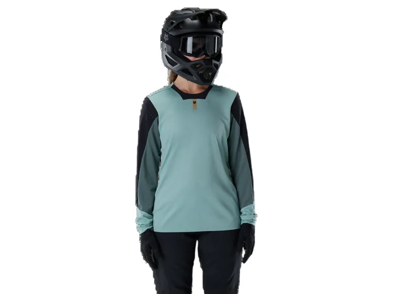 Fox Women's Defend Long Sleeve Jersey in Arctic Blue-2