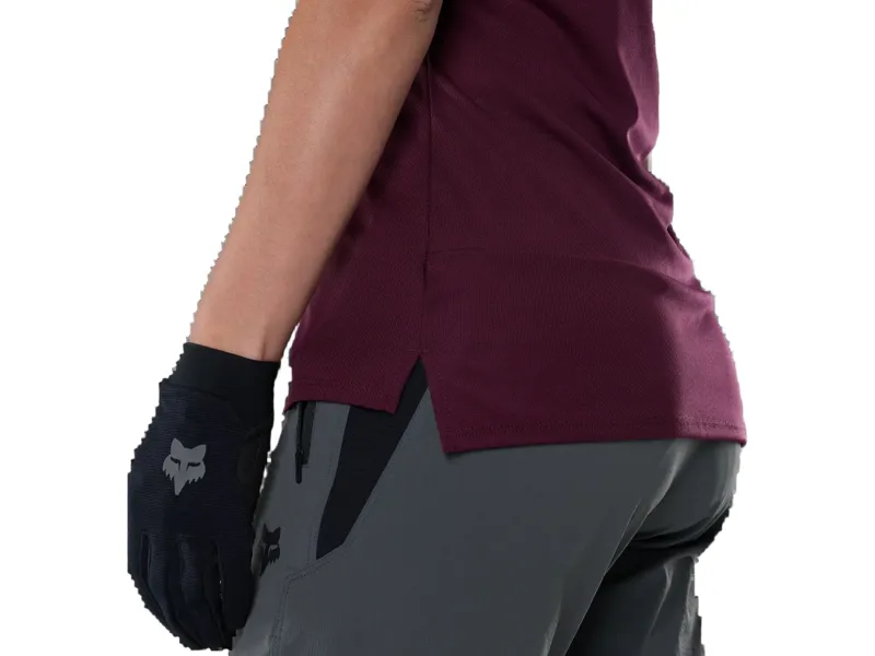Fox Womens Ranger SS Jersey Fox Head in Dark Maroon-5