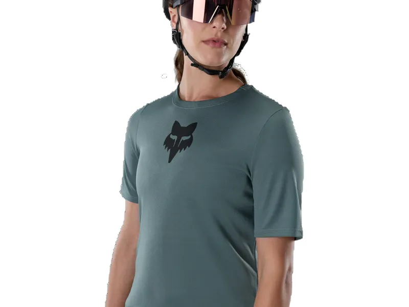 Fox Womens Ranger SS Jersey Fox Head in Sage-4