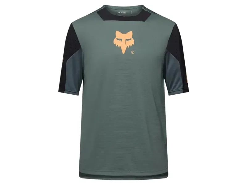 Fox Youth Defend Creation Short Sleeve Jersey in Sage