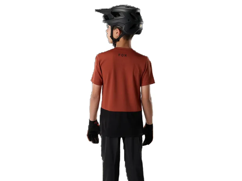 Fox Youth Ranger SS Jersey Fox Head in Amber Scarlet-3