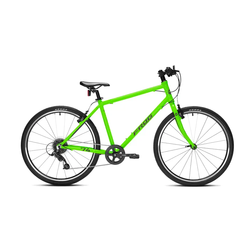 Balfes Bikes Frog Bikes 74 26in Wheel Hybrid Kids Bike 2026 in Neon Green | Free postage over £30, £10 off first order, price match & 0% finance.