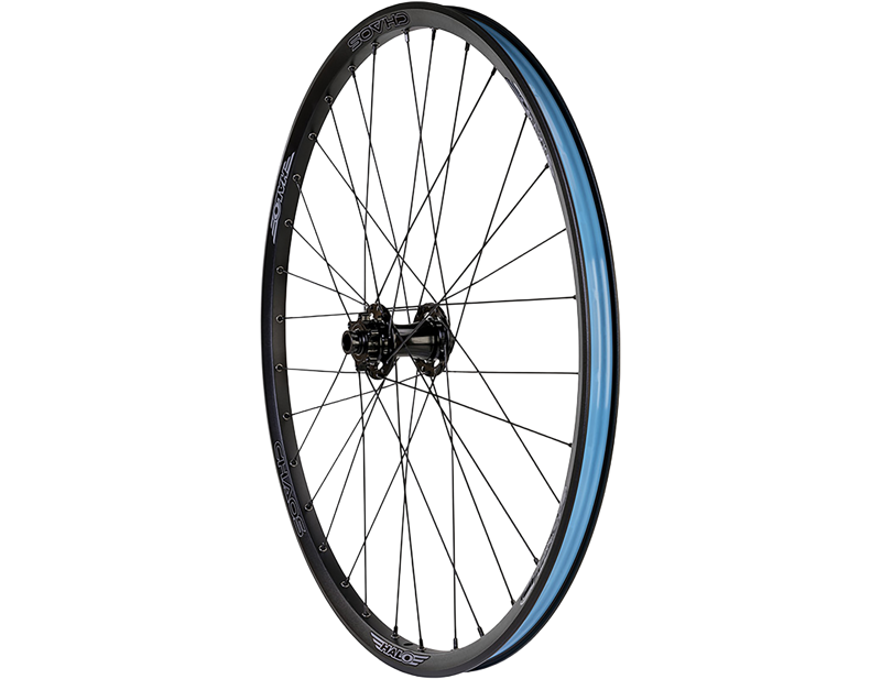 Balfes Bikes Halo Chaos 26 MT Hub32H 15mm Ft Black DB Spokes Front Wheel in Black | Free postage over £30, £10 off first order, price match & 0% finance.