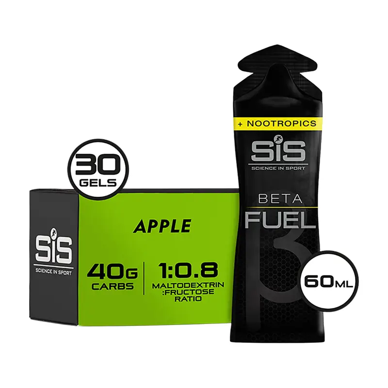 Balfes Bikes Science In Sport SIS BETA Gel with Nootropics. Apple 60ml box of 30 | Free postage over £30, £10 off first order, price match & 0% finance.