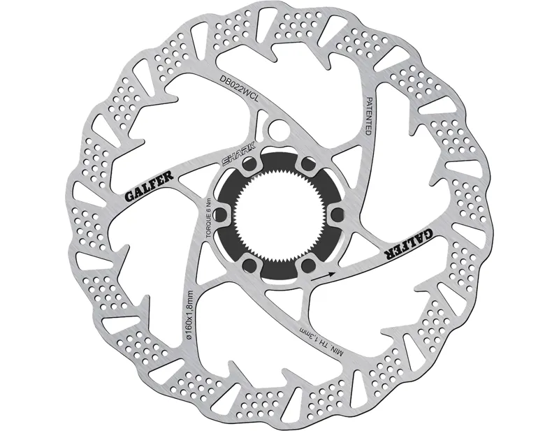 Balfes Bikes Galfer Shark Centrelock Disc Rotor in Silver | Free postage over £30, £10 off first order, price match & 0% finance.