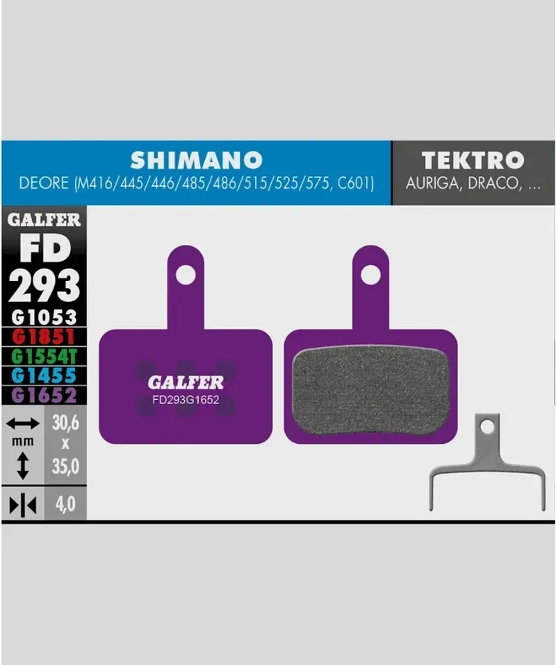 Galfer E-Bike Disc Brake Pad Shimano Deore Tektro Auriga Draco in Purple-1