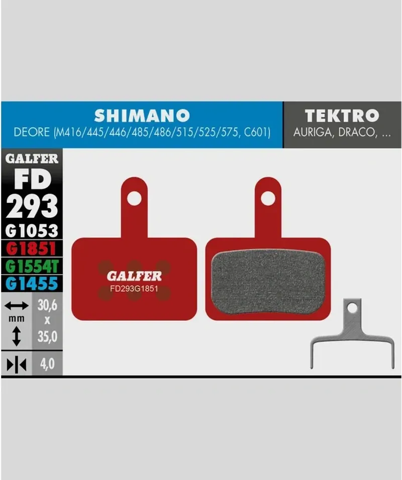 Galfer Advanced Bike Disc Brake Pad Shimano Deore Tektro Auriga Draco-1