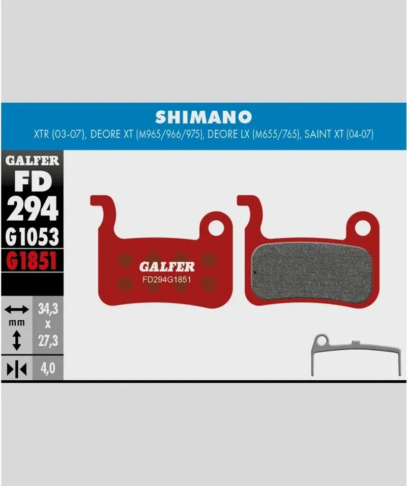 Galfer Advanced Bike Disc Brake Pad Shimano Deore XT - LX pre 07-1