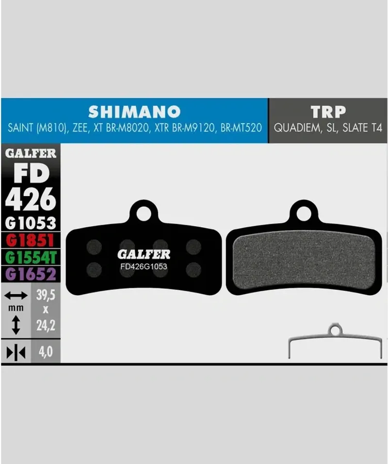 STANDARD BIKE DISC BRAKE PAD SHIMANO SAINT M810 ZEE TRP DHR SLATE QUADIEM HEL-1